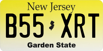 NJ license plate B55XRT