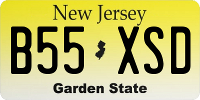 NJ license plate B55XSD