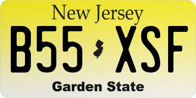 NJ license plate B55XSF