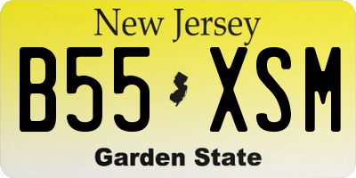 NJ license plate B55XSM