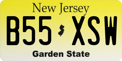 NJ license plate B55XSW