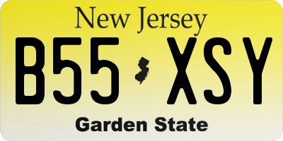 NJ license plate B55XSY