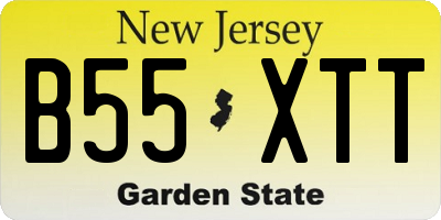 NJ license plate B55XTT