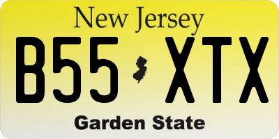 NJ license plate B55XTX