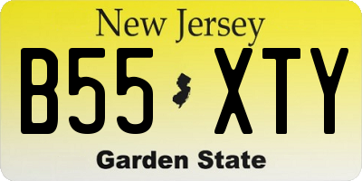NJ license plate B55XTY