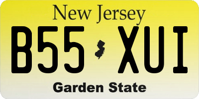 NJ license plate B55XUI