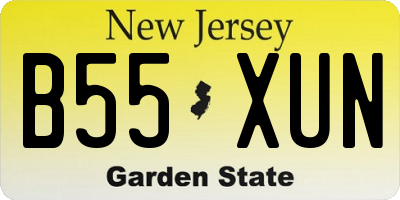 NJ license plate B55XUN