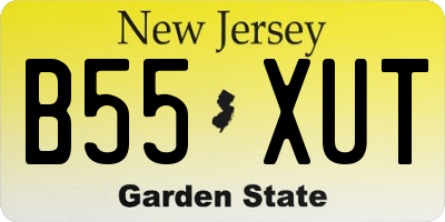 NJ license plate B55XUT