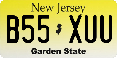 NJ license plate B55XUU