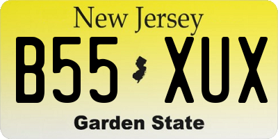 NJ license plate B55XUX