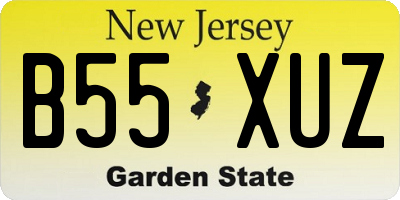 NJ license plate B55XUZ