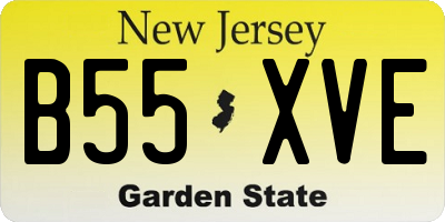 NJ license plate B55XVE