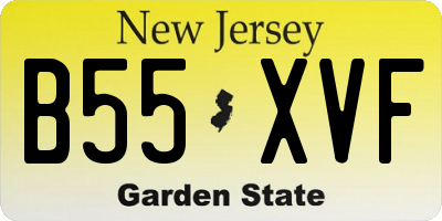 NJ license plate B55XVF