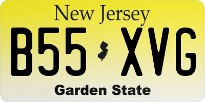 NJ license plate B55XVG