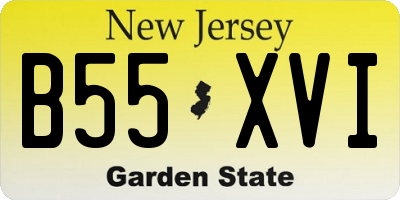 NJ license plate B55XVI