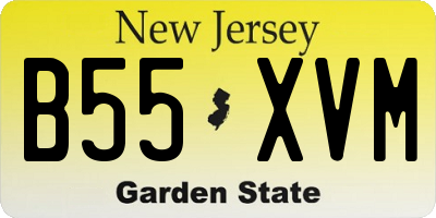 NJ license plate B55XVM