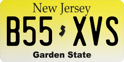 NJ license plate B55XVS