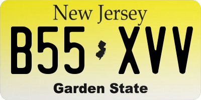 NJ license plate B55XVV