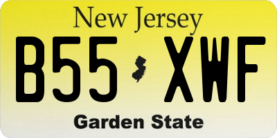 NJ license plate B55XWF