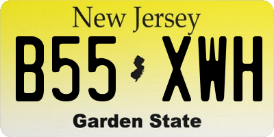 NJ license plate B55XWH