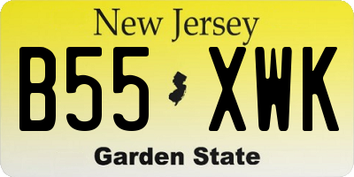 NJ license plate B55XWK