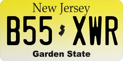 NJ license plate B55XWR