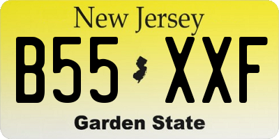 NJ license plate B55XXF