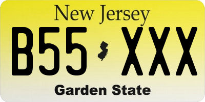 NJ license plate B55XXX
