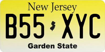 NJ license plate B55XYC