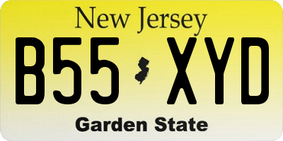 NJ license plate B55XYD