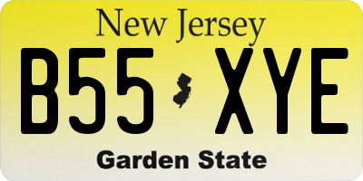 NJ license plate B55XYE