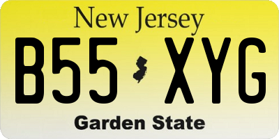NJ license plate B55XYG