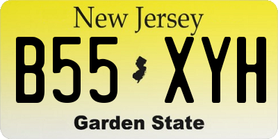 NJ license plate B55XYH