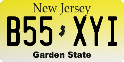 NJ license plate B55XYI