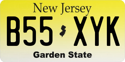 NJ license plate B55XYK