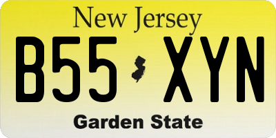 NJ license plate B55XYN