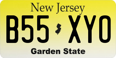 NJ license plate B55XYO