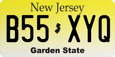 NJ license plate B55XYQ