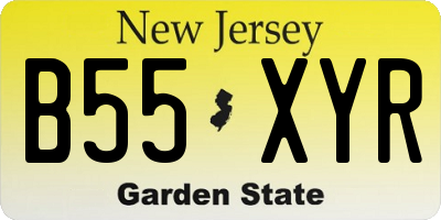 NJ license plate B55XYR