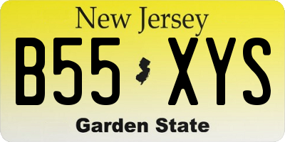 NJ license plate B55XYS