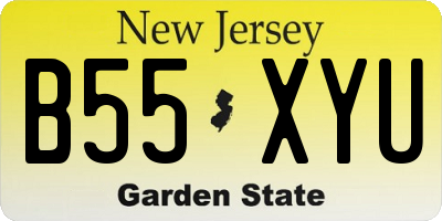 NJ license plate B55XYU
