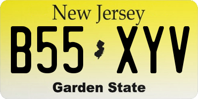 NJ license plate B55XYV