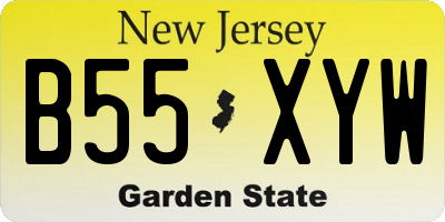 NJ license plate B55XYW