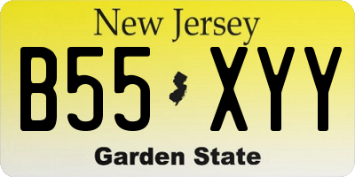 NJ license plate B55XYY