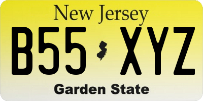NJ license plate B55XYZ