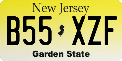 NJ license plate B55XZF