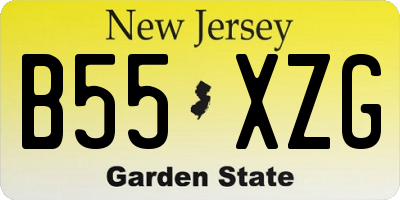 NJ license plate B55XZG
