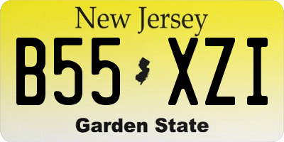NJ license plate B55XZI