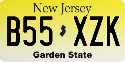 NJ license plate B55XZK