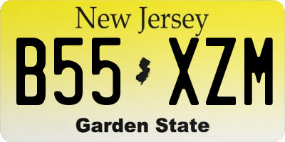 NJ license plate B55XZM